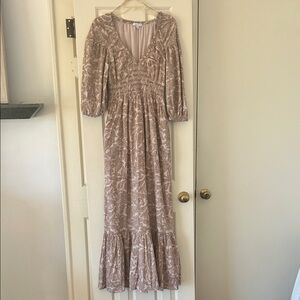 Patrons of Peace Dusty Rose Floral Maxi Dress